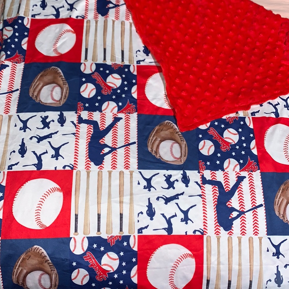 baseball kids throw blanket
